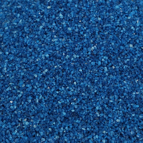 Blauer Dekokies, feiner Dekosand für Dekoration und Bastelarbeiten.
