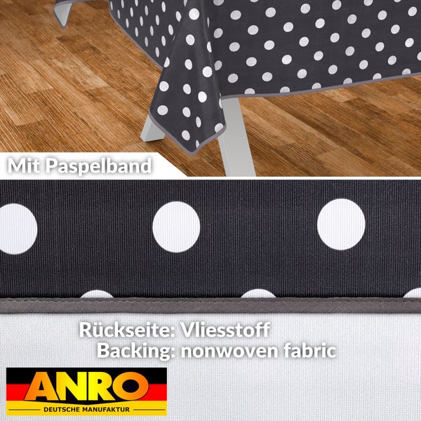 Tischdecke mit Paspelband und Punktmuster