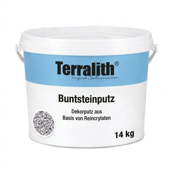 Terralith Buntsteinputz 14 Kilogramm Eimer dekorativer Putz auf Reinacrylatbasis.