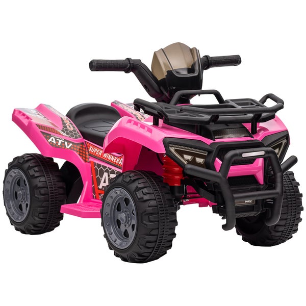 HOMCOM  Mini Elektro-Quad, für 18-36 Monate, 70 x 42 x 45 cm, Metall, PP-Kunststoff, Rosa