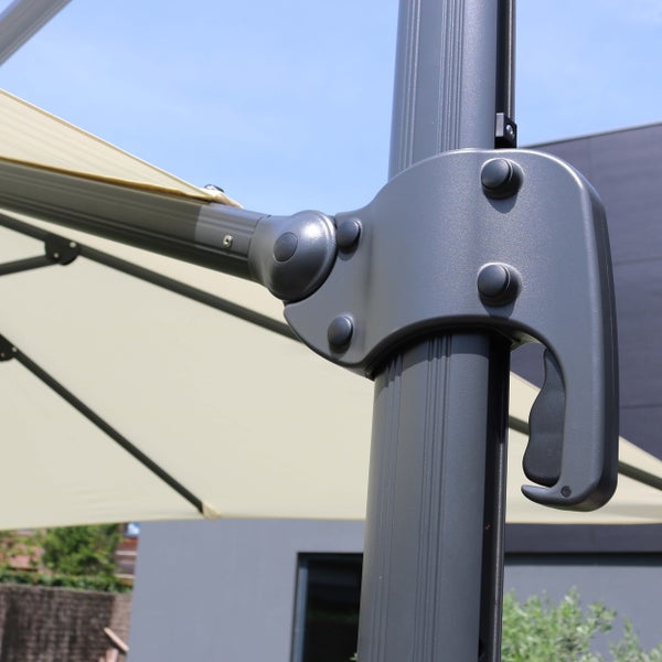 Hoher quadratischer Ampelschirm aus Aluminium 3 m hoher  300 x 300 cm - Oviala