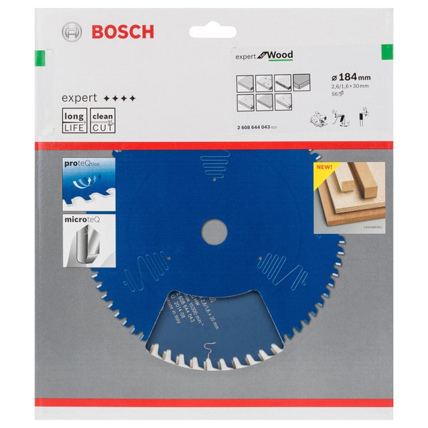 Bosch Kreissägeblatt Expert for Wood für Handkreissägen 184 x 30 x 2,6 mm 56 - 2608644043