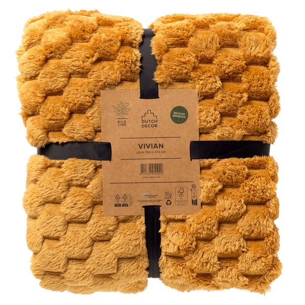 Dutch Decor Plaid Vivian, 150 mal 200 cm, strukturierte Kuscheldecke aus recyceltem Material.