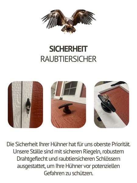 Großer Hühnerstall  EZ Chicken Home 2,85m²  188 x 152 x 184 cm Beige hergestellt in EU