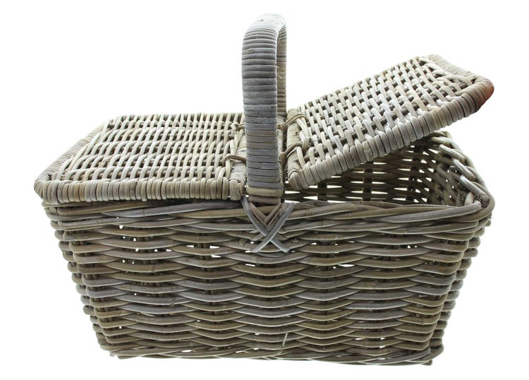 FRANK FLECHTWAREN | Picknickkorb Rattan, RATTAN, 50 x 35 x 25, GH 40 cm