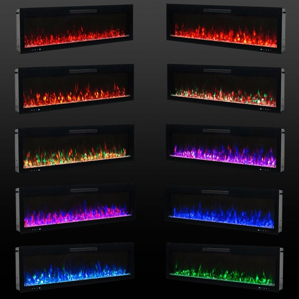 Glow Fire Elektrokamin 'Rhea' | LED Standkamin in schwarz mit Heizung (1500 W) | HxBxT:  97x158x33 cm