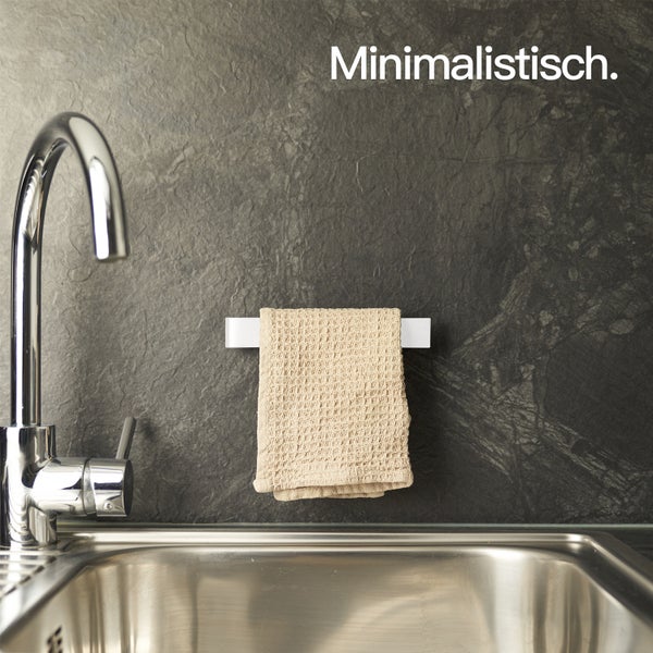 Designfabrik Hamburg Spültuchhalter ohne Bohren Weiß 17cm