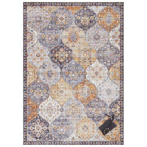 Kurzflor Teppich Kashmir Ghom Honiggelb - 80x150x0,7cm