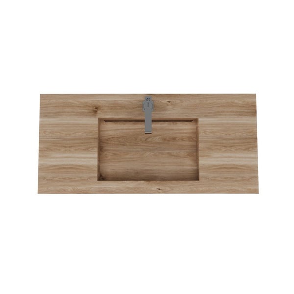 Waschbecken aus HPL Holzoptik Eiche Honig - 100 cm