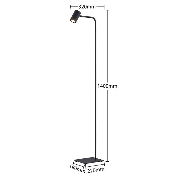 Lindby Stehlampe Sanad (Modern) in Schwarz aus Metall (1 flammig, GU10) - Stehleuchte Standleuchte Floor Lamp Wohnzimmerlampe Wohnzimmerleuchte