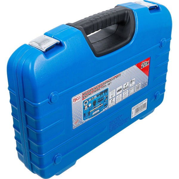 Motor Einstellwerkzeugsatz im blauen Werkzeugkoffer