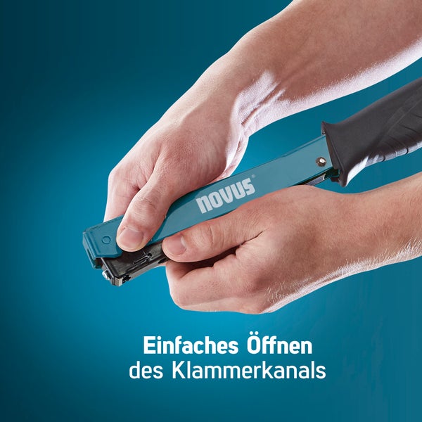 Novus Tools Hammertacker J-022, 4–6 mm Typ H, Premium-Tacker geeignet für Feindrahtklammern, Teppiche & Stoffe 030-0451