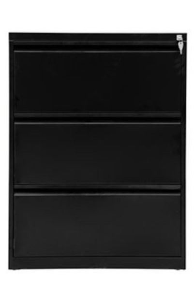 PROREGAL Hängeregistraturschrank 3 Schubladen Mare HxBxT 101 x 76 x 62 cm Schwarz