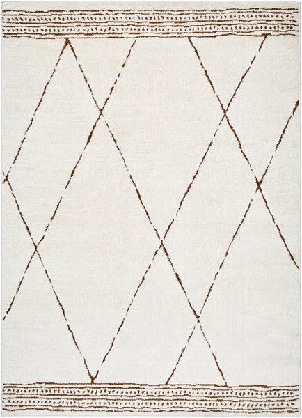 Etnhischer Berber Teppich Elfenbein/Braun 160x213 cm INGA