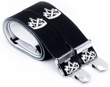 Zimmermannshosenträger mit Zunftzeichen und Metallclips für Arbeitskleidung