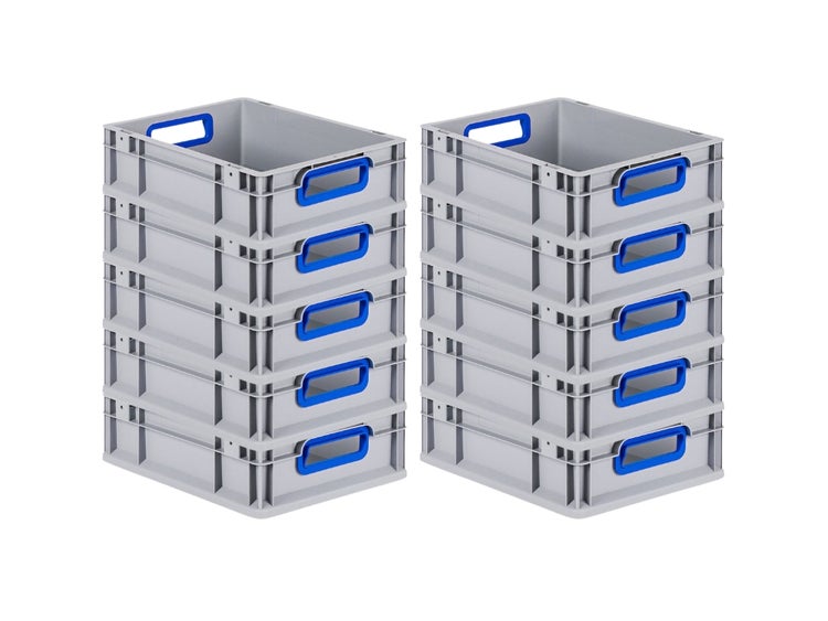 PROREGAL Eurobox Nextgen Color HxBxT 12 x 30 x 40 cm 11 Liter Griffe Blau Offen Glatter Boden Eurobehälter Transportbox