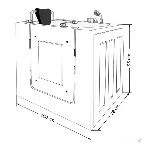 Senioren Sitzwanne Badewanne mit Tür S02-A-L 78x100 cm