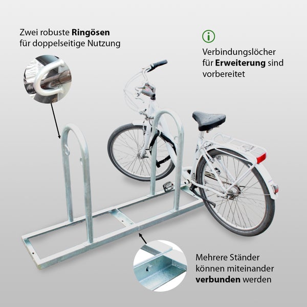 Fahrradständer mit Fahrrad zur sicheren Aufbewahrung von Fahrrädern