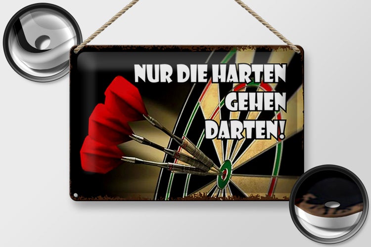 Blechschild Spruch 30x20cm nur die harten gehen darten