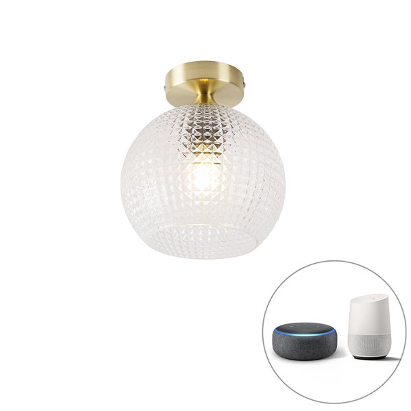 Smarte Art Deco Deckenleuchte Messing inkl. WLAN A60 - Sphere