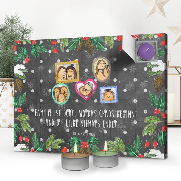 Mr. & Mrs. Panda Duftkerzen Adventskalender Igel Familie - Schwarz