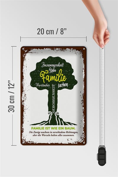 Blechschild Spruch Familie ist wie ein Baum 20x30cm
