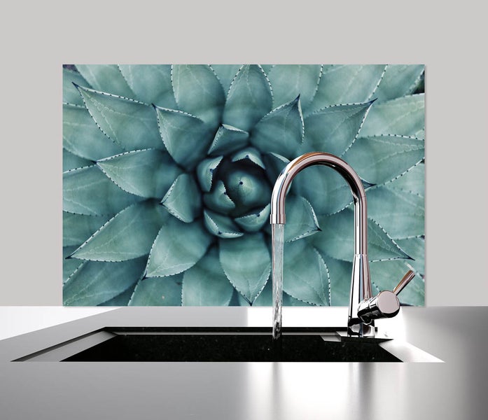 Küchen Spritzschutz | Küchenrückwand | Alu-DiBond | Fliesenschutz für den Herd und Spüle | Küche | Küchenfliesen | Fliesenspiegel | Rückwand, Größe: 60 x 40 x 0.3 cm Küchenrückwand und Spritzschutz Blüte