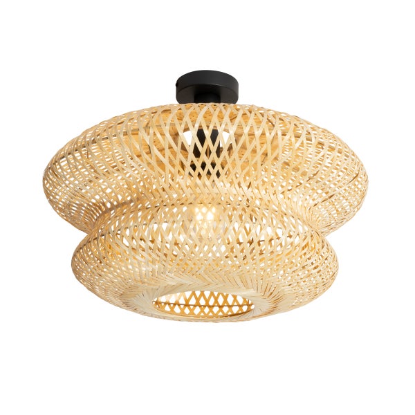 Deckenleuchte aus Bambusgeflecht