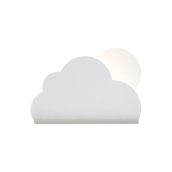 Wandleuchte in Wolkenform für Kinderzimmer mit rundem Lichtelement