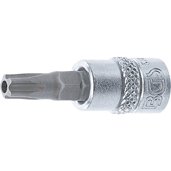 BGS Bit-Einsatz Antrieb Innenvierkant 6,3 mm (1/4) TS-Profil (für Torx Plus) mit Bohrung TS30 - 5184-TS30