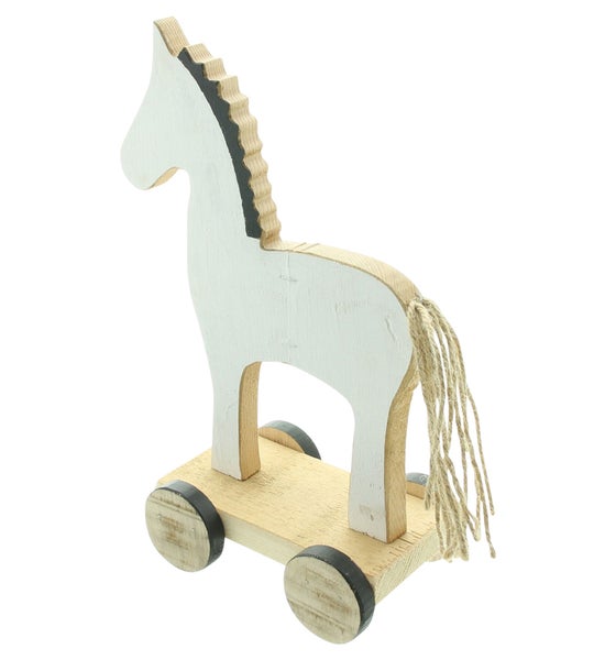 FRANK FLECHTWAREN | Figur Nostalgisches Pferdchen, 18 x 27 cm, HOLZ, HANF