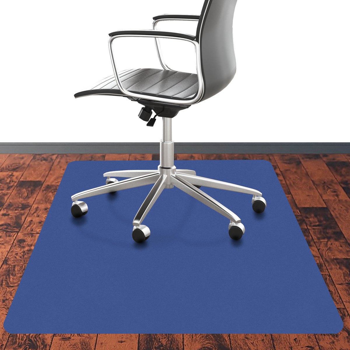 Bodenschutzmatte PE CHROMA - Blau - 90x120 cm - Hartboden - Bunte Schutzmatte als Unterlage für Bürostuhl