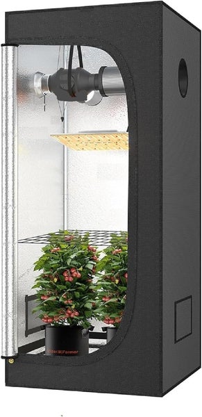 JUNG Growbox Growzelt Indoor 40x40x120cm Premium Mylar 97% reflektierend, Hydroponisches System, Gewächshaus Balkon, Wasserdicht, Herausnehmbarer Boden, stabiles Nylongewebe, Grow Tent