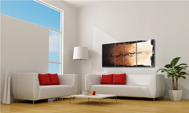 Das moderne Wandbild -Splash Of Earth- 170x70x2 cm handgemaltes Unikat
