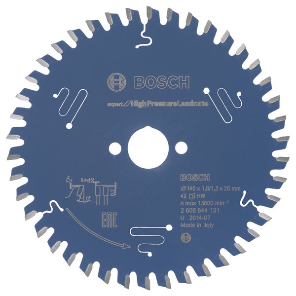 Bosch Kreissägeblatt Expert for High Pressure Laminate für Handkreissägen 140 x 20 x 1,8 mm 42 - 2608644131