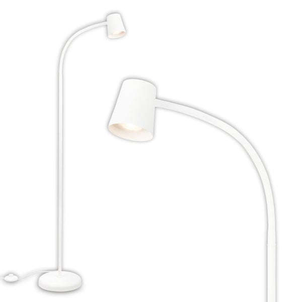 BRILONER Stehleuchte, mit Fußschalter, flexibler Lampenkopf, Stehlampe, 127,5 cm, 1x GU10, max. 9W, weiß