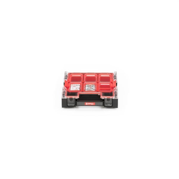 PROREGAL QBRICK Sortimentskasten One M HxBxT 26,5 x 36,5 x 7 cm 6 Fächer 2,5 Liter Mit Deckgriff Mit Klemmverschlüsse Schwarz