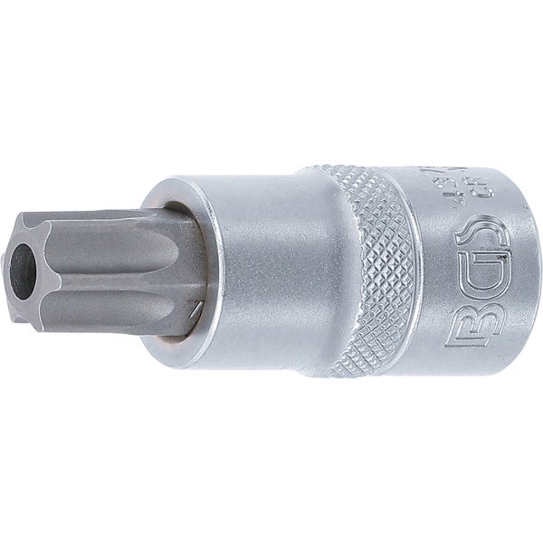 BGS Bit-Einsatz Antrieb Innenvierkant 12,5 mm (1/2) T-Profil (für Torx) mit Bohrung T60 - 4376