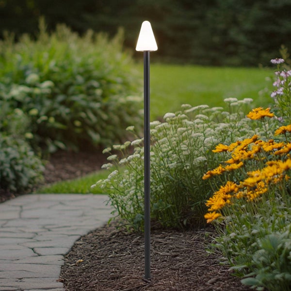 Lindby LED Außenleuchte Selinda (spritzwassergeschützt (Modern) in Schwarz (1 flammig, ) - Erdspießleuchte außen