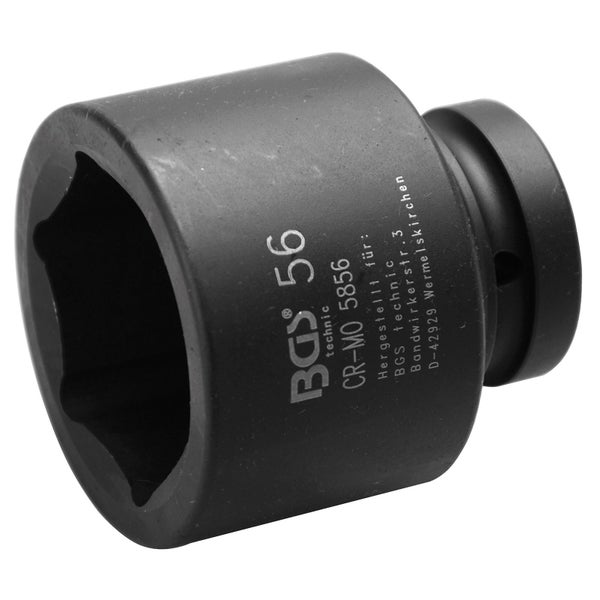 BGS Kraft-Steckschlüssel-Einsatz Sechskant Antrieb Innenvierkant 25 mm (1) SW 56 mm - 5856