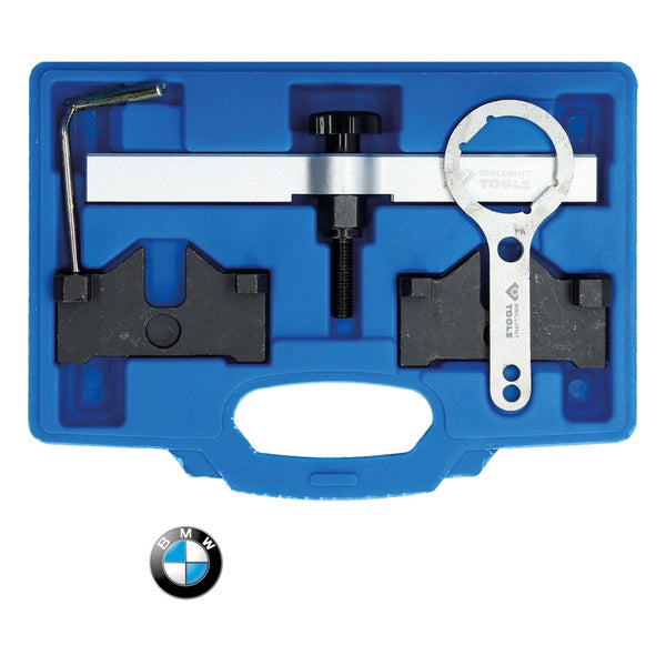 Brilliant Tools Steuerketten-Werkzeugsatz für BMW in einer blauen Aufbewahrungsbox