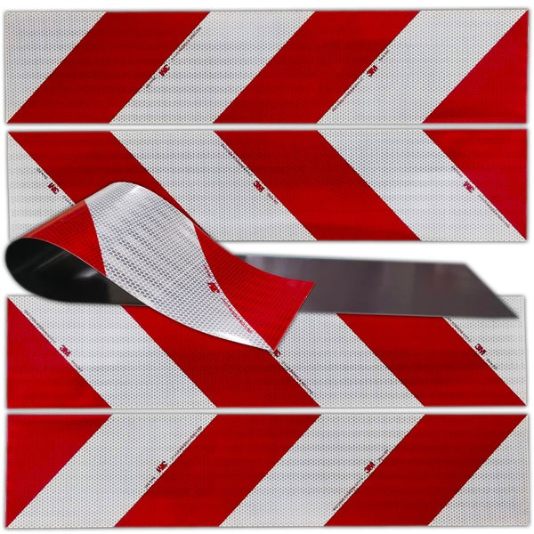Strisce Magnetiche Riflettenti STROBO DIN 30710 – 141x564 Mm, 4 Destra E 4 Sinistra Per Auto E Veicoli Speciali