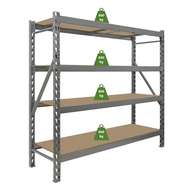 Regal mit vier Böden und einer Traglast von 800 Kilogramm pro Boden