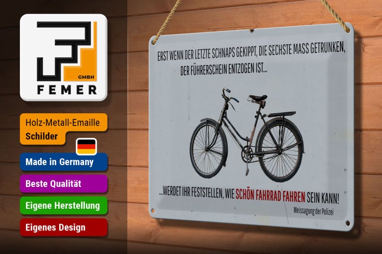 Blechschild Spruch 30x20cm Wenn der letzte Schnaps gekippt