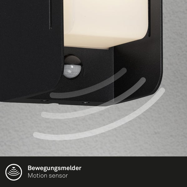 Außenleuchte Bewegungsmelder Sensor E27 IP44 12 W schwarz Metall Briloner