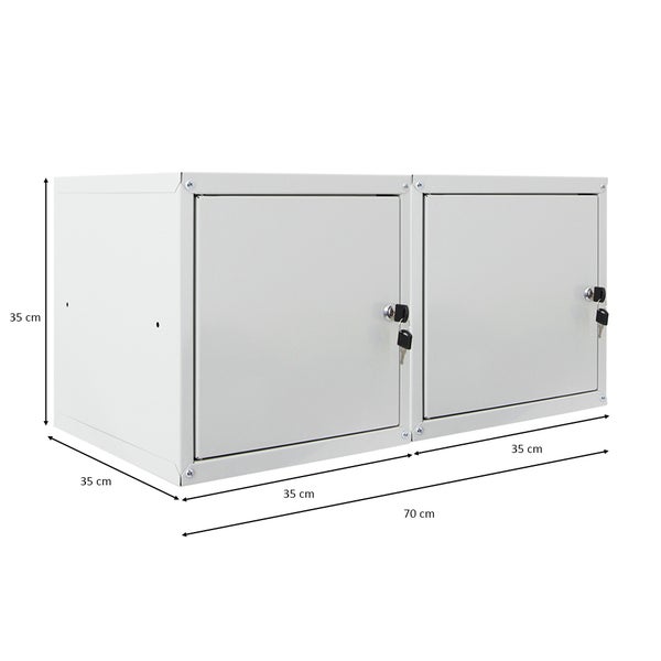PROREGAL Mega Deal 2x Schließfachwürfel Cubic HxBxT 35 x 35 x 35 cm Grau