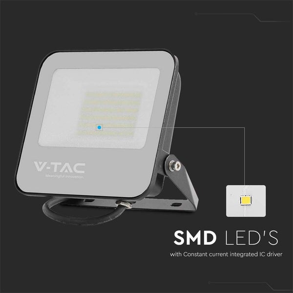 V-TAC VT-4456 - Schwarze LED-Flutlichtstrahler - 185lm/w - IP65 - 50W - 9250 Lumen - 6500K