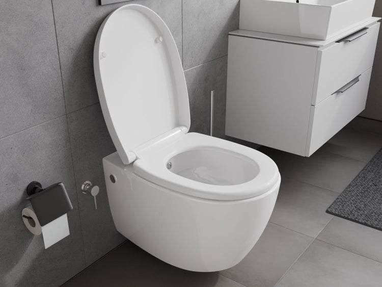 Aqua Bagno Hänge-Dusch-WC 10.10.02.01.KT – Spülrandlos – Bidetfunktion – Softclose-Sitz