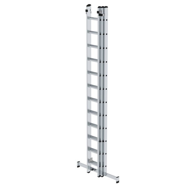 PROREGAL Sprossen-Schiebeleiter 3-Teilig mit Traverse 3 x 12 Sprossen