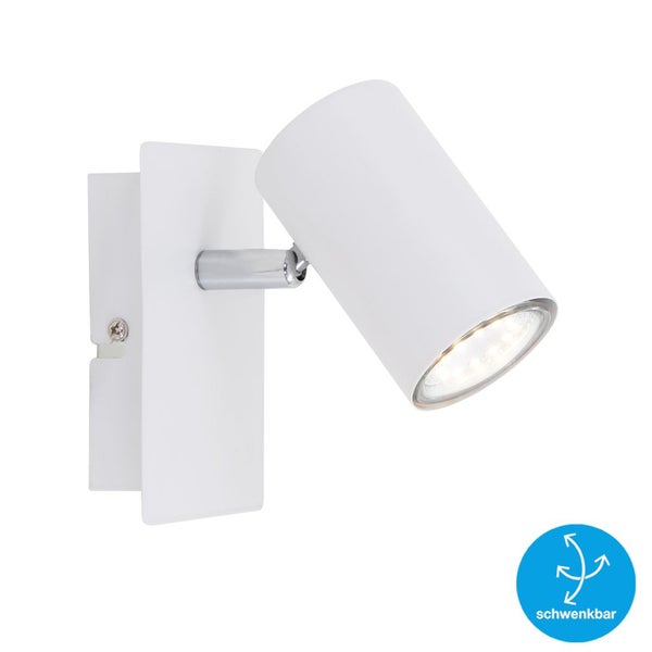 Wandspot Schwenkbar Spot 1-flammig GU10 max. 40 Watt Weiß Metall Briloner